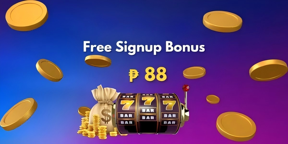 Promotional banner art with golden coins, cards and slot machine glow