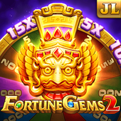 Fortune Gems 2 slot game icon with glowing green gems